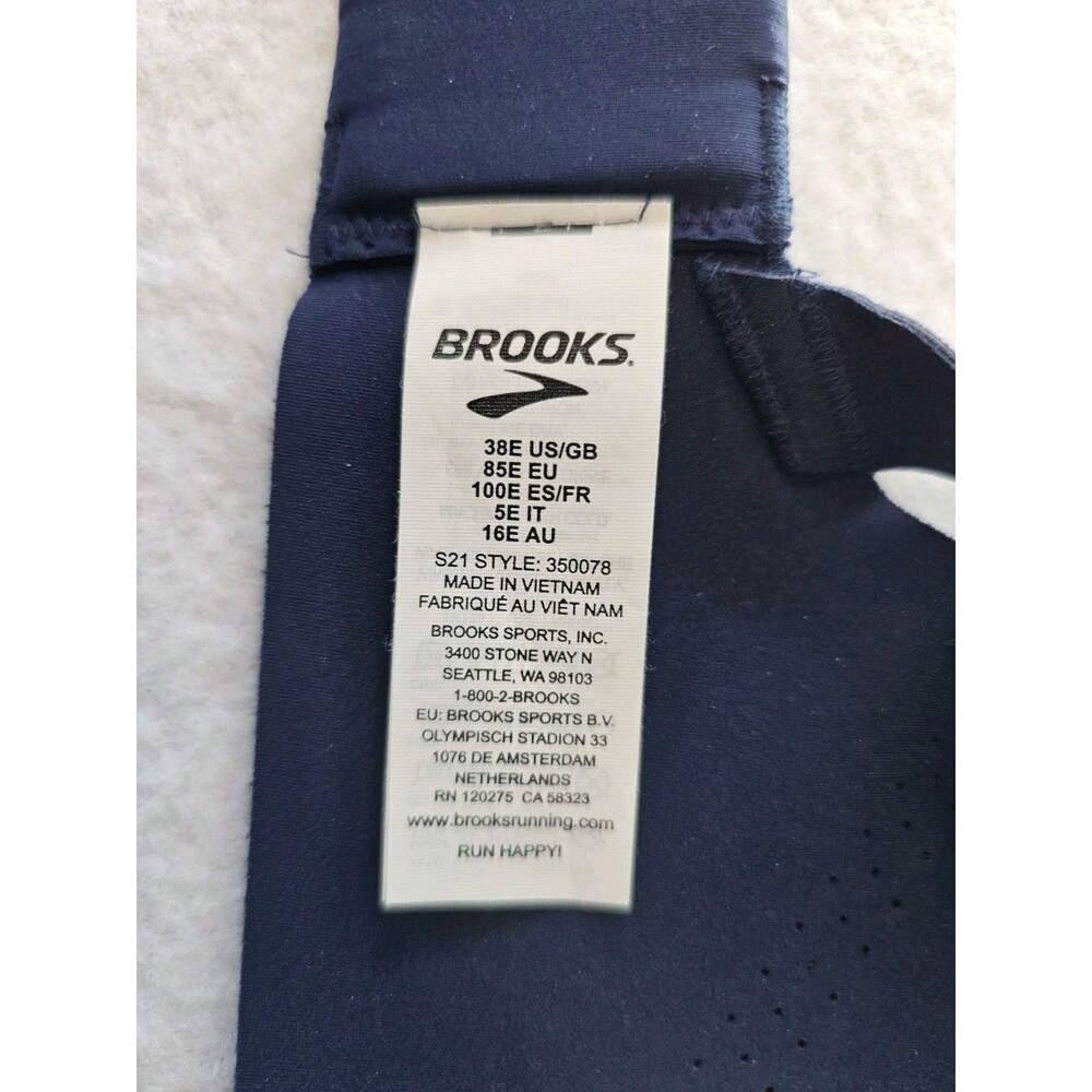 Brooks Navy Sports Bra High Support Running Underwire Bra Womens Size 38E - Picture 3 of 13